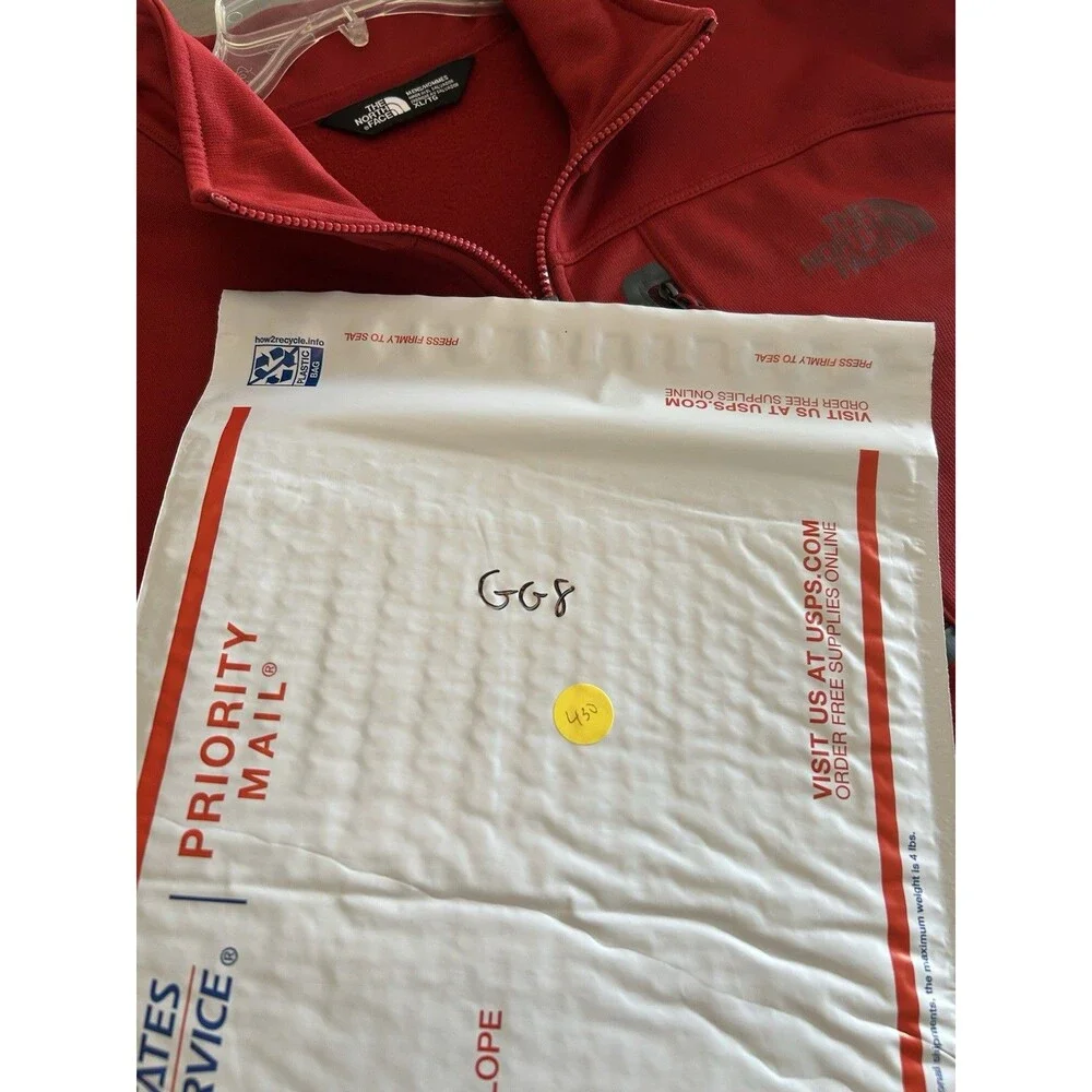 The North Face Men's pullover jacket red half zip up with pocket size XL